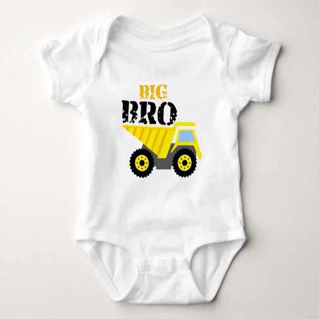 Big Bro Bau Gelber Sprungwagen Baby Strampler (Vorderseite)