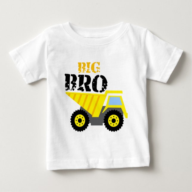 Big Bro Bau Gelber Sprungwagen Baby T-shirt (Vorderseite)