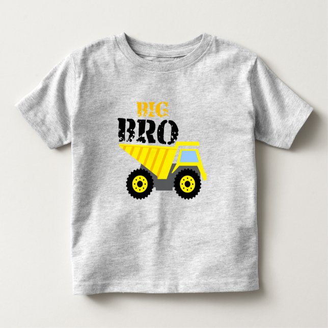 Big Bro Bau Gelber Sprungwagen Kleinkind T-shirt (Vorderseite)