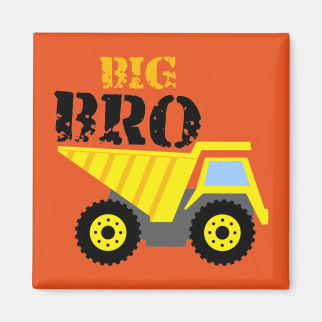 Big Bro Bau Gelber Sprungwagen Magnet (Vorne)