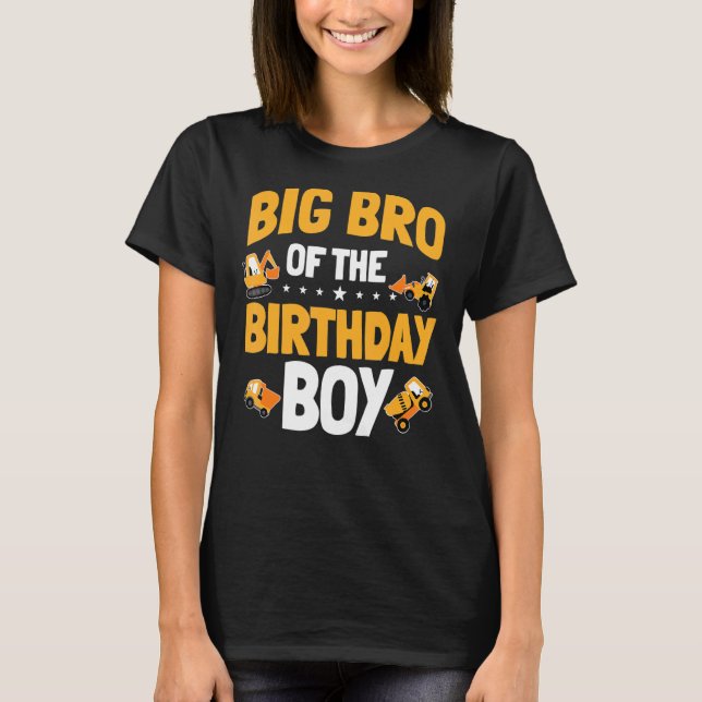 Big Bro der Geburt Junge Bauarbeiter-Bd T-Shirt (Vorderseite)