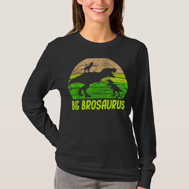 Big Bro Dinosaurier Big Brosaurus 2 Zwei Kinder Ch T-Shirt (Vorderseite)