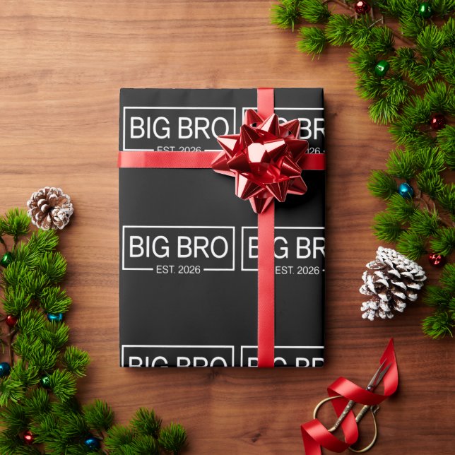 Big Bro Est. 2026 New Big Brother Pregnancy Baby Geschenkpapier (Feiertagsgeschenk)