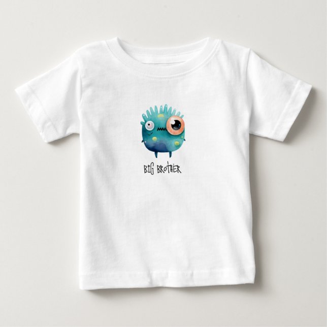 Big Bro oder Sis Monster-Crew Baby T-shirt (Vorderseite)