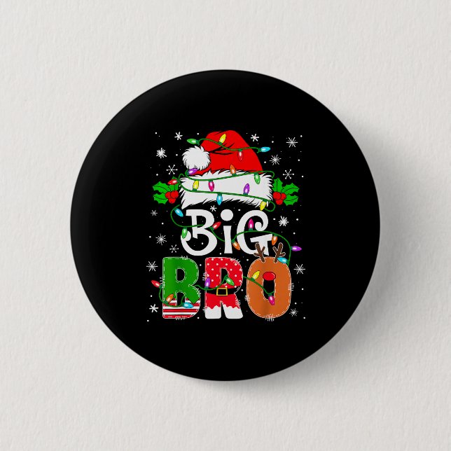 Big Bro Santa New Sibling Brother Announcement Xma Button (Vorderseite)