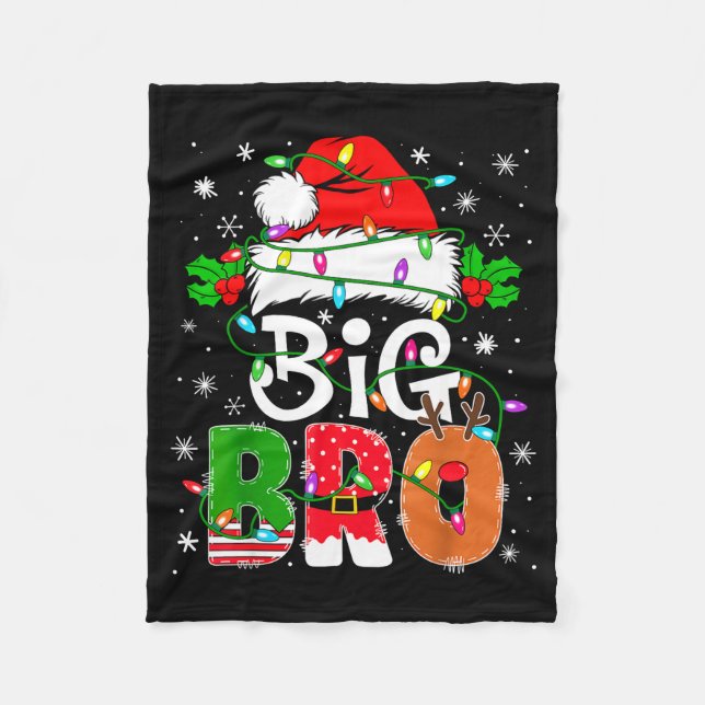 Big Bro Santa New Sibling Brother Announcement Xma Fleecedecke (Vorderseite)
