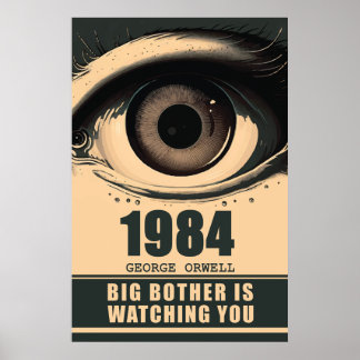 Big Brother 1984 Buchreferenz George Orwell Poster