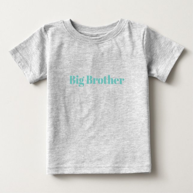 Big Brother aquamarin individuelle Name Text niedl Baby T-shirt (Vorderseite)