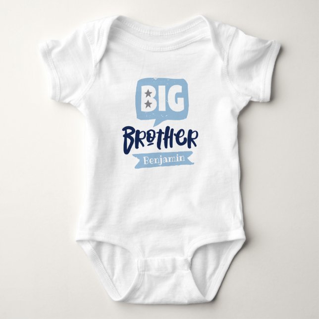 Big Brother Baby Announcname & Monogram Baby Baby Strampler (Vorderseite)