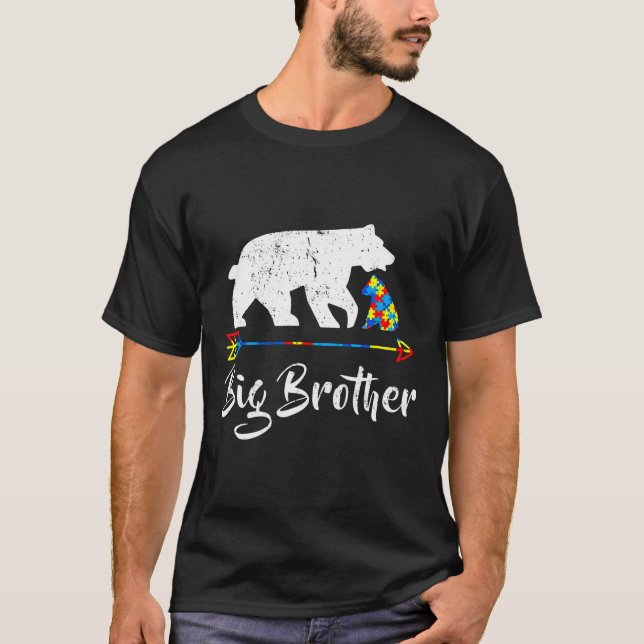 Big Brother Bear Autismus Sensibilisierung Proud A T-Shirt (Vorderseite)