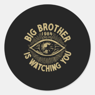 Big Brother beobachtet dich  Runder Aufkleber