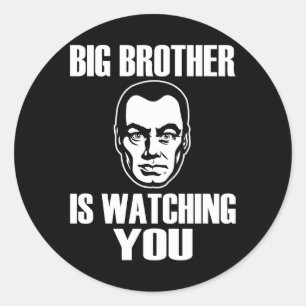 Big Brother beobachtet dich Runder Aufkleber