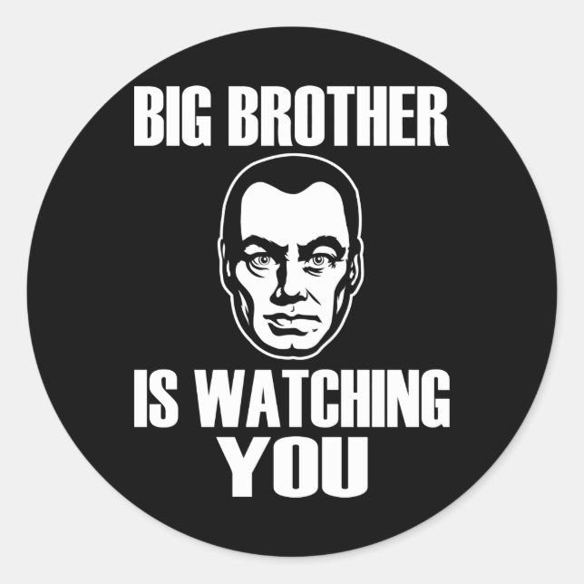 Big Brother beobachtet dich Runder Aufkleber (Vorderseite)