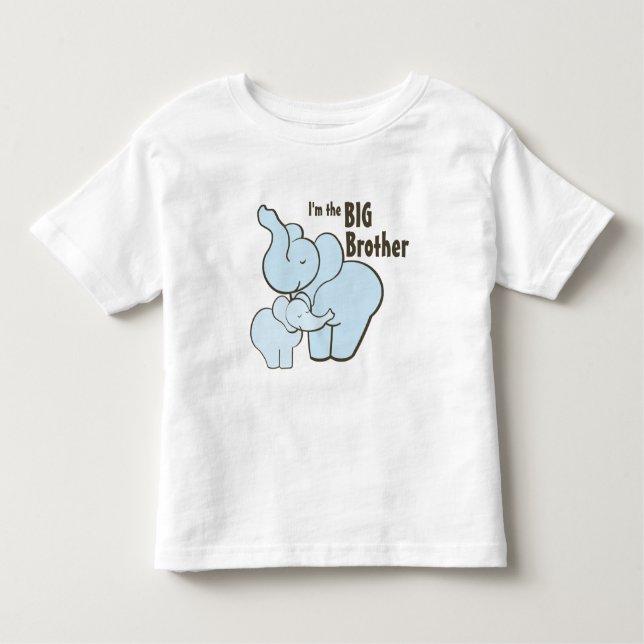 Big Brother Blue Elephant Kleinkind T-shirt (Vorderseite)