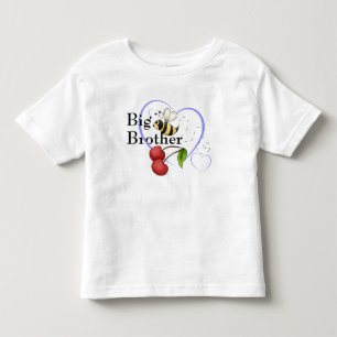 Big Brother Bumble Bee Cherry Blue Heart Kleinkind T-shirt