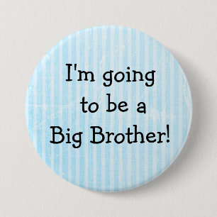 'Big Brother' Button Blue Birth Announcement Butto