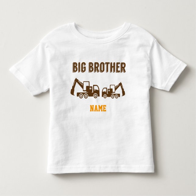 Big Brother Construction Truck Kleinkind T-shirt (Vorderseite)