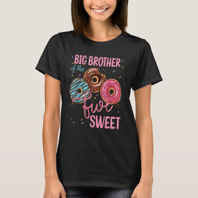 Big Brother des süßen 5. Donut-Party T-Shirt (Vorderseite)