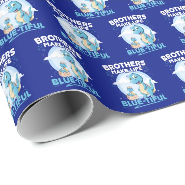 Big Brother Dinosaur Schöner Life Puff Geschenkpapier (Rolleneckpunkt)