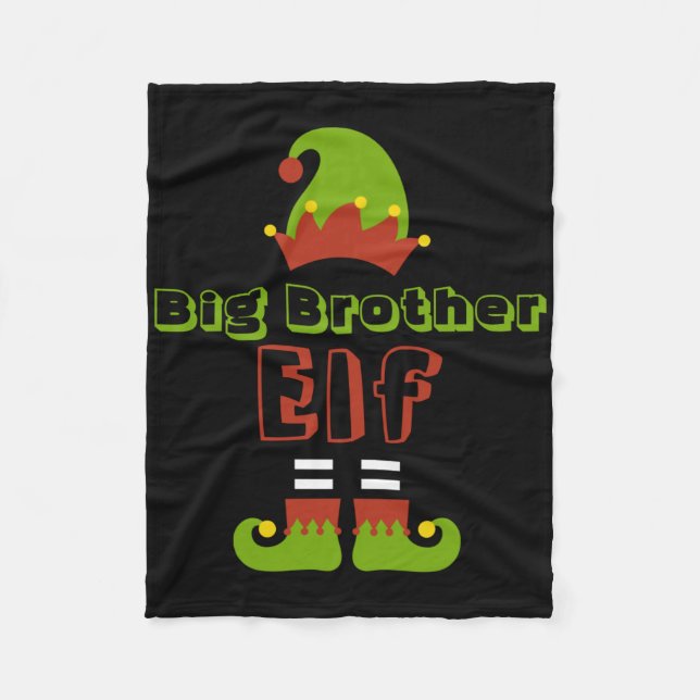 Big Brother Elf Christmas Xmas Cute T Shirt  Fleecedecke (Vorderseite)