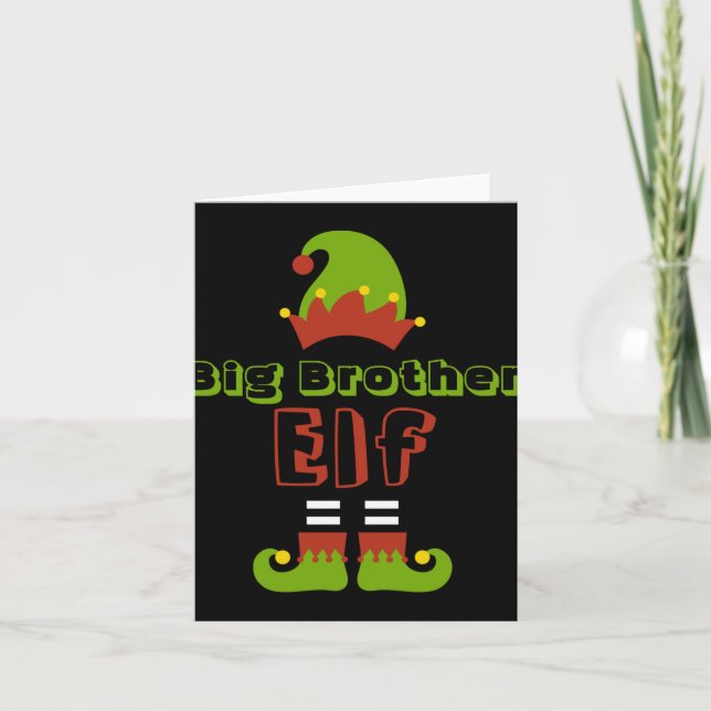 Big Brother Elf Christmas Xmas Cute T Shirt  Karte (Vorderseite)