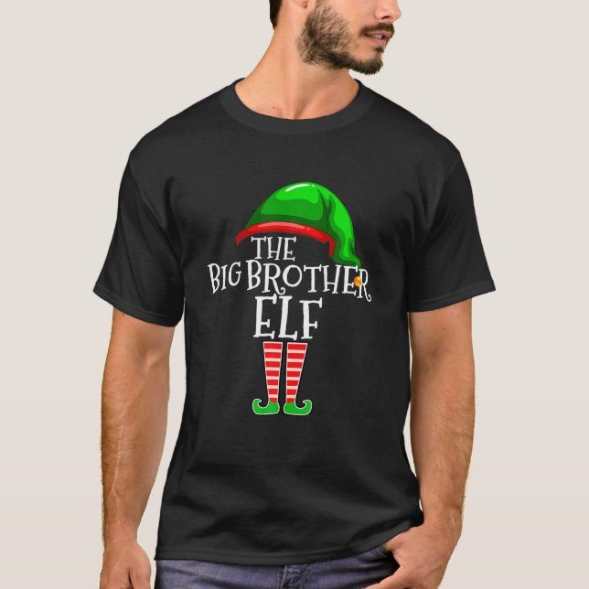 Big Brother Elf Group passt Familie Weihnachten T-Shirt (Vorderseite)