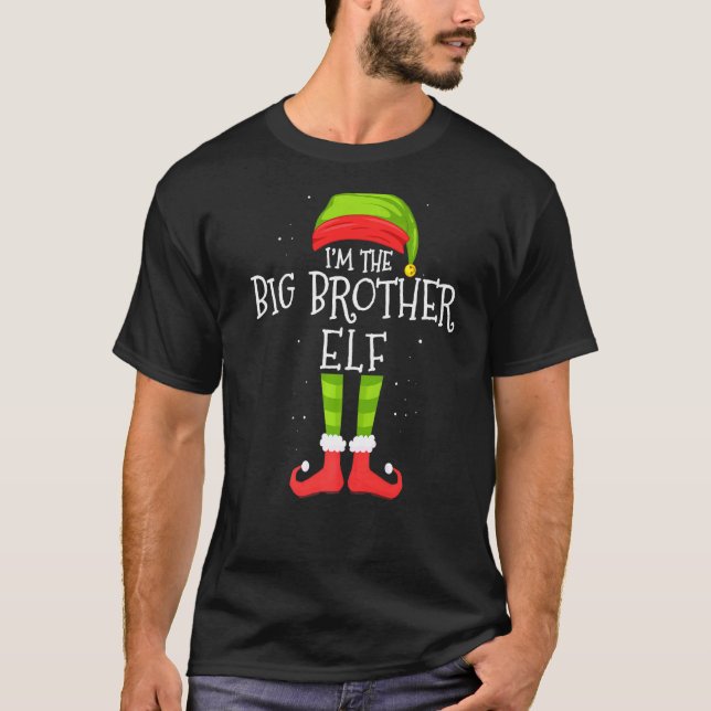 Big Brother Elf Matching Family Group Weihnachten  T-Shirt (Vorderseite)