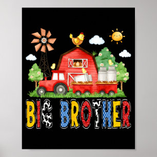 Big Brother Farm Truck Geburtstagsillustration Poster
