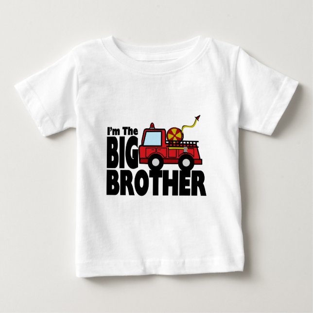 Big Brother Fire Truck Baby T-shirt (Vorderseite)