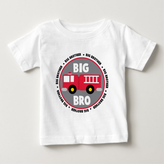 Big Brother Fire Truck Baby T-shirt (Vorderseite)