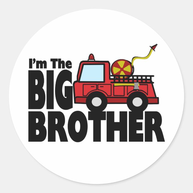 Big Brother Fire Truck Runder Aufkleber (Vorderseite)