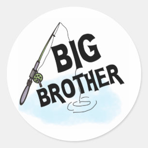 Big Brother Fishing Tshirts und Geschenke Runder Aufkleber