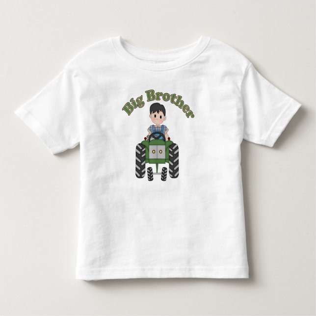 Big Brother Green Traktor Kleinkind T-shirt (Vorderseite)
