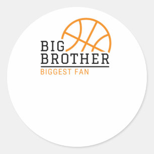 Big Brother Größter Fan Basketball Runder Aufkleber