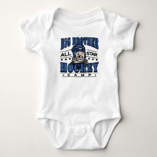 Big Brother Hockey Camp Blue Helm Baby Strampler