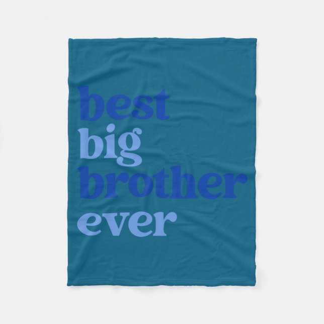 Big Brother Immer Grau Mit Blauem Text Jungen  Fleecedecke (Vorderseite)