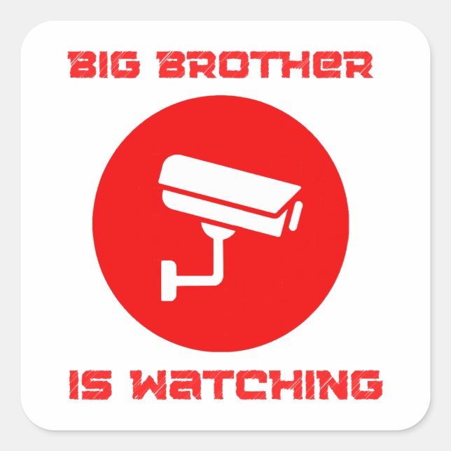 Big Brother is Watching  1984 ingsoc Quadratischer Aufkleber (Vorderseite)