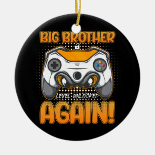 Big Brother Level Uncked Boys Gaming Gamer Keramik Ornament