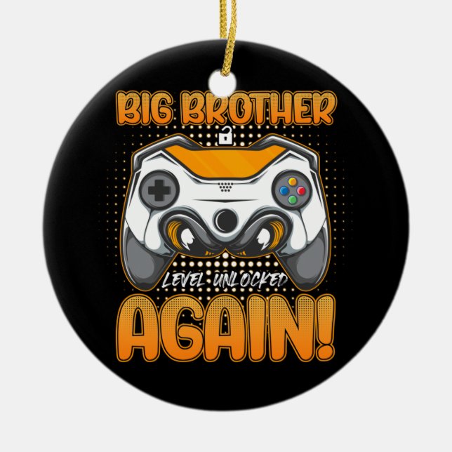 Big Brother Level Uncked Boys Gaming Gamer Keramik Ornament (Vorne)