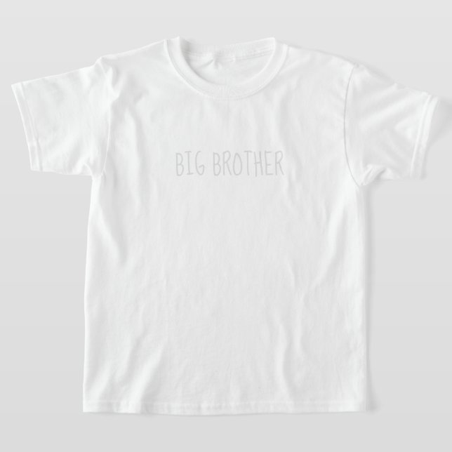 Big Brother Light Gray White Neutral T - Shirt (Ablage )