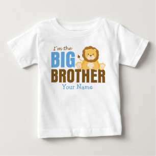 Big Brother Lion Blue Personalisiert Baby T-shirt