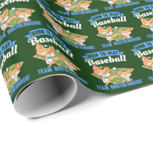 Big Brother Little Brother - Baseball-Spieler Geschenkpapier