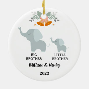 Big Brother & Little Brother Elephant, Individuell Keramik Ornament