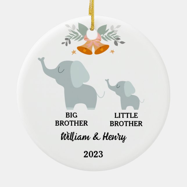Big Brother & Little Brother Elephant, Individuell Keramik Ornament (Hinten)