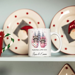 Big Brother Little Sister Raccoon Weihnachts-Tasse Kaffeetasse