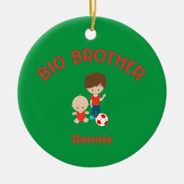 Big Brother mit Baby Brother Big Bro Jahr Keramik Ornament (Vorne)