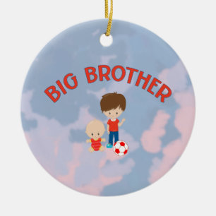 Big Brother mit Baby Brother Herz Weihnachtsbaum Keramik Ornament