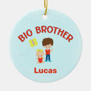Big Brother mit Baby Schwester Personalisiert Keramik Ornament