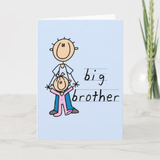 Big Brother mit Babytrampen und Geschenken Karte