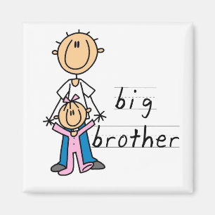 Big Brother mit Babytrampen und Geschenken Magnet